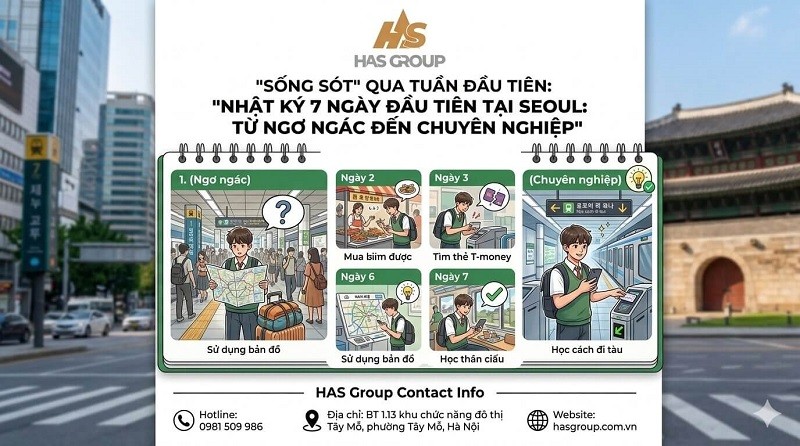 "SỐNG SÓT" QUA TUẦN ĐẦU TIÊN TẠI SEOUL: NHẬT KÝ 7 NGÀY TỪ NGƠ NGÁC ĐẾN CHUYÊN NGHIỆP